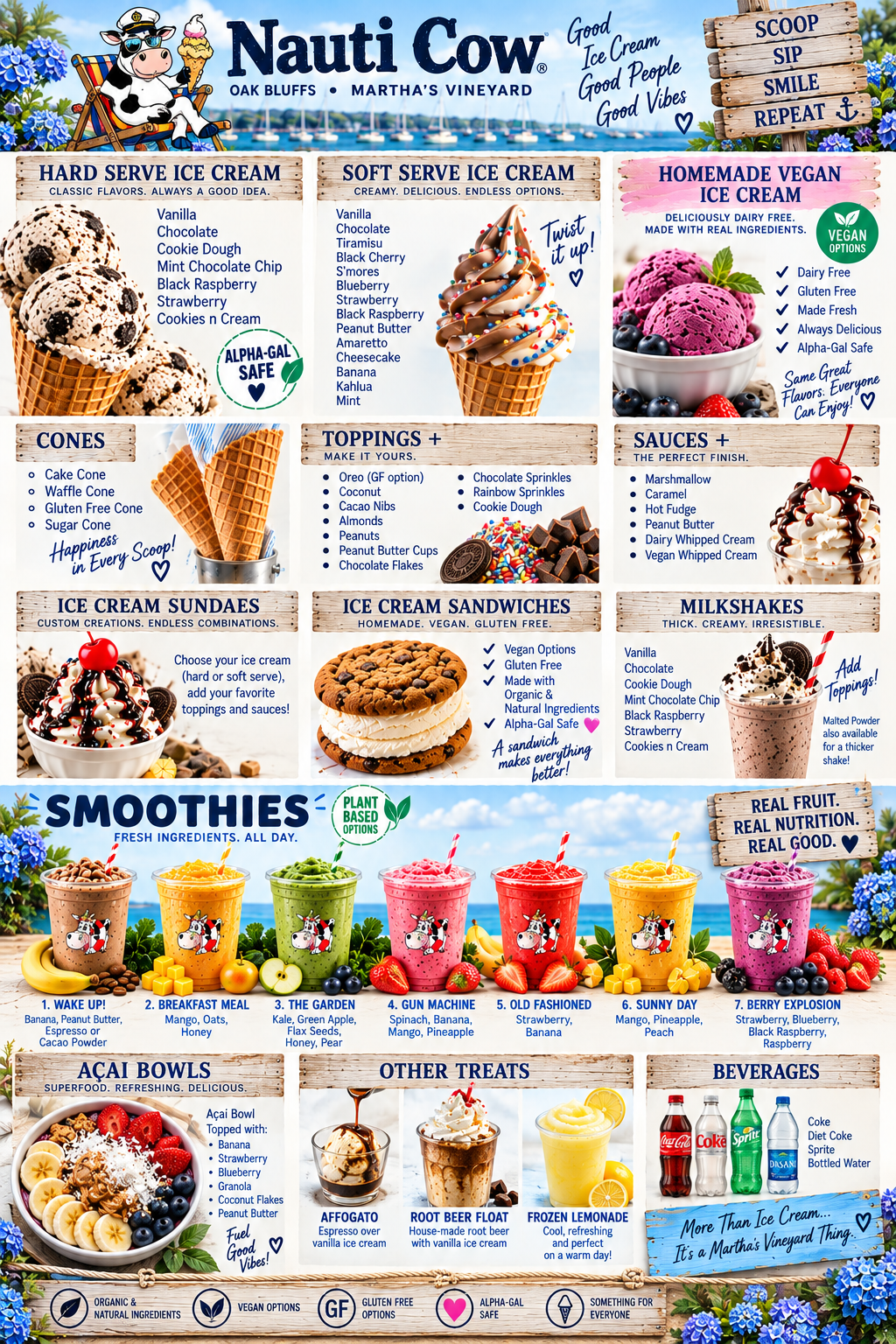 Menu page design for Nauti Cow